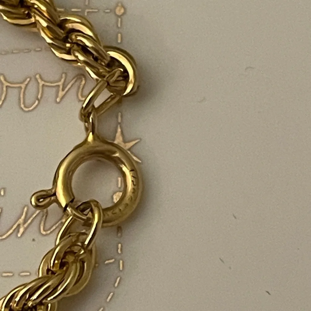 New vintage mid-century 12kt yellow gold twisted braided rope chain necklace 20” - Picture 2 of 5